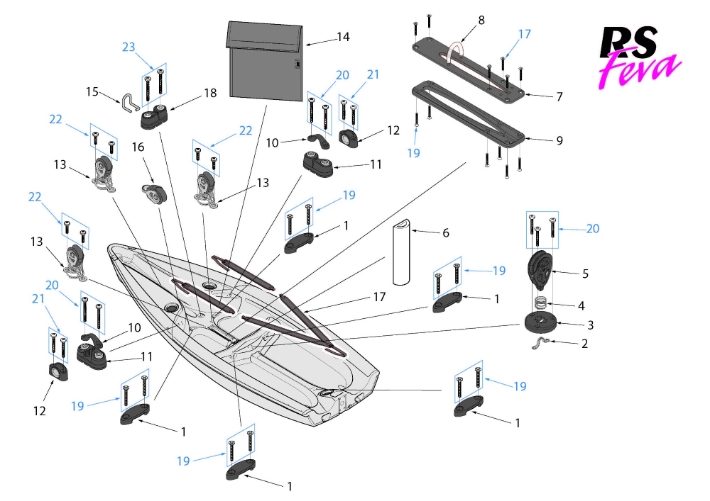 RS Feva Parts - Crew & Helm Area