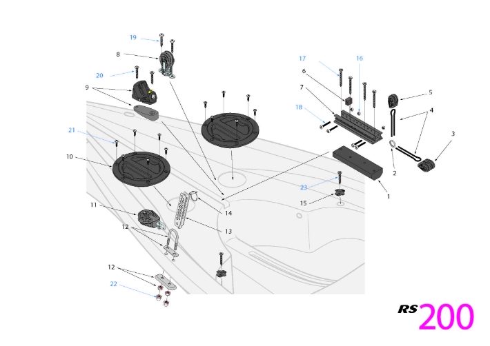 RS200 Hull Parts - Mast Step Area