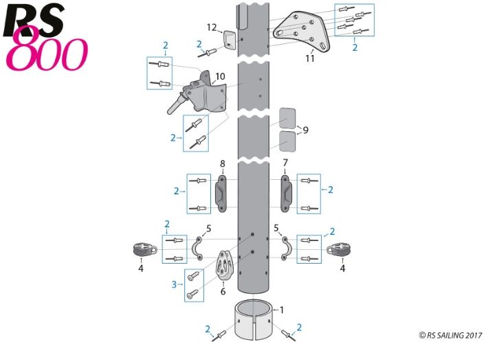 800 lower mast parts