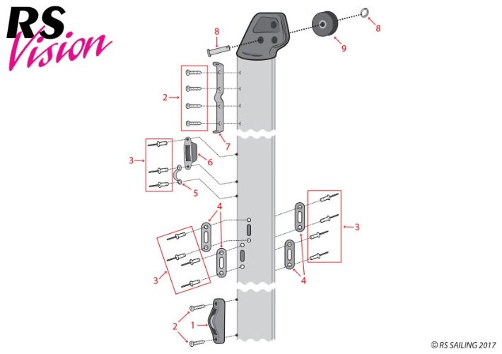 Vision top mast parts